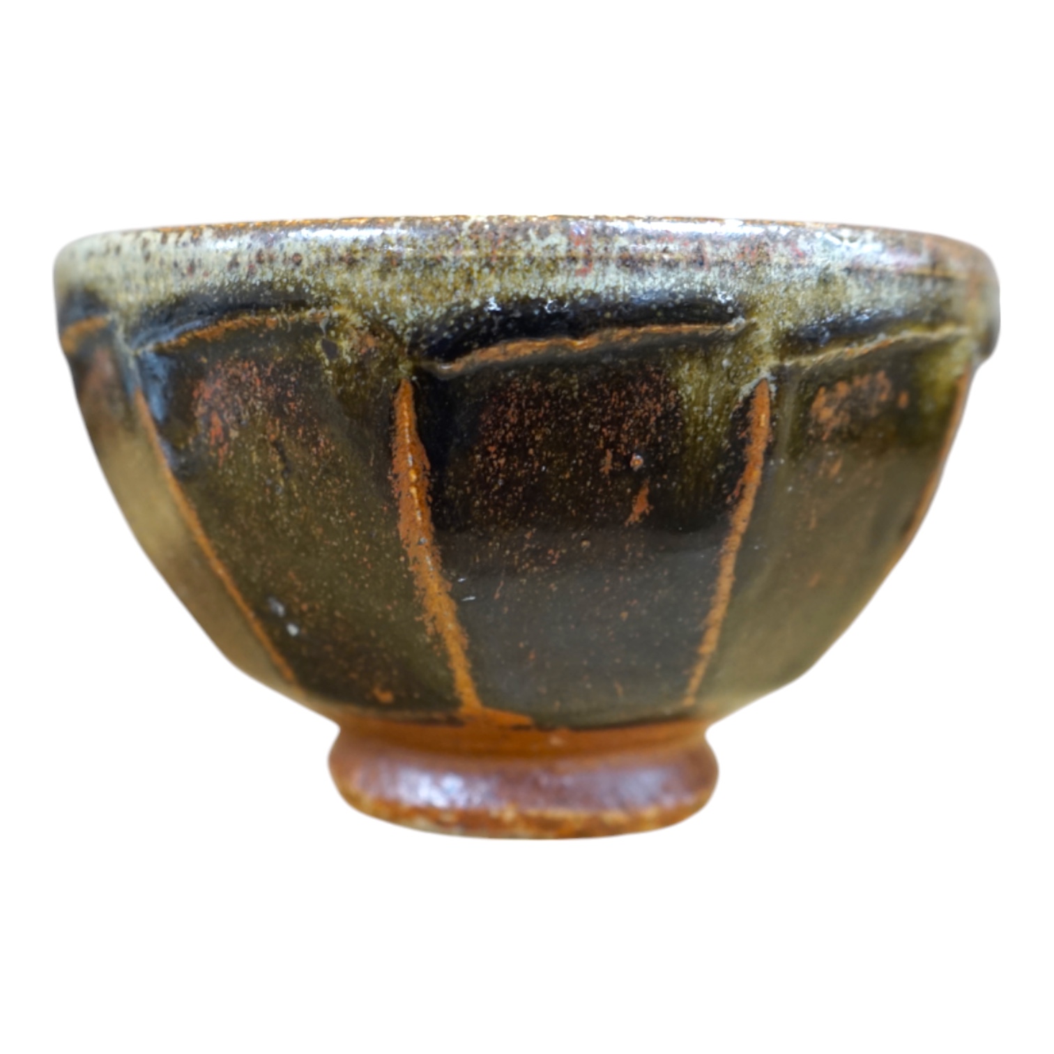 Richard Batterham (1936-2021), a Stoneware studio pottery Bowl, cut-sided, unmarked, 15cm in diameter. Condition - good